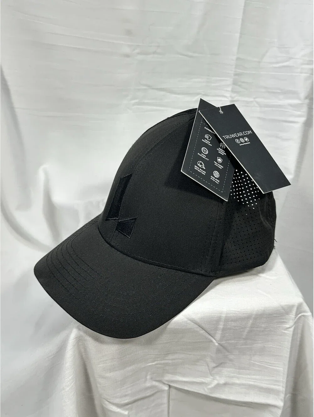 TRUWEAR Lucid Black Performance Baseball Cap Hat Adjustable Snapback New